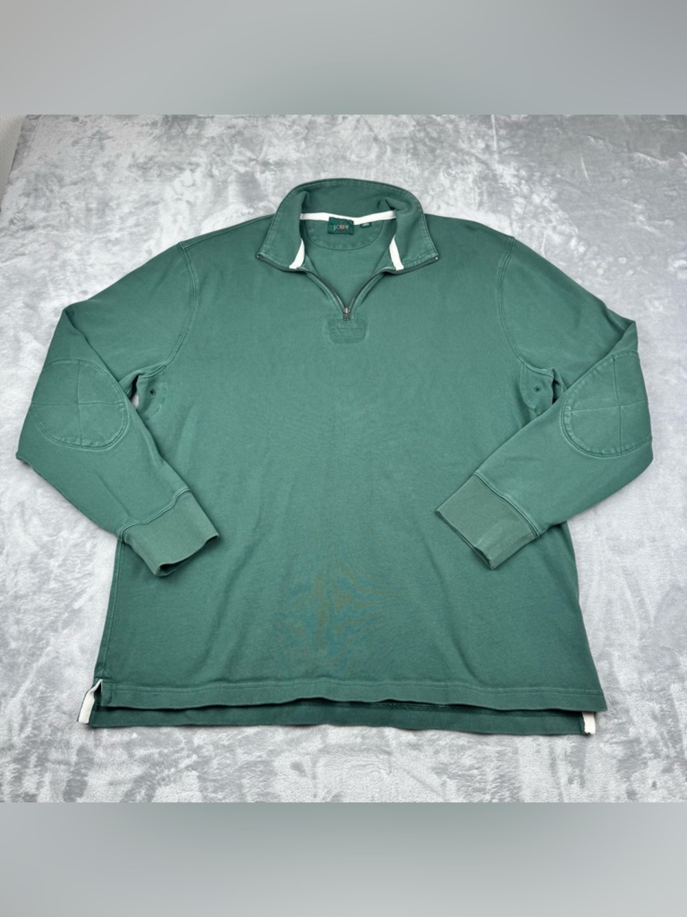 J Crew Polo Shirt Mens XL Long Sleeve Green Classic Pique Preppy 100% Cotton